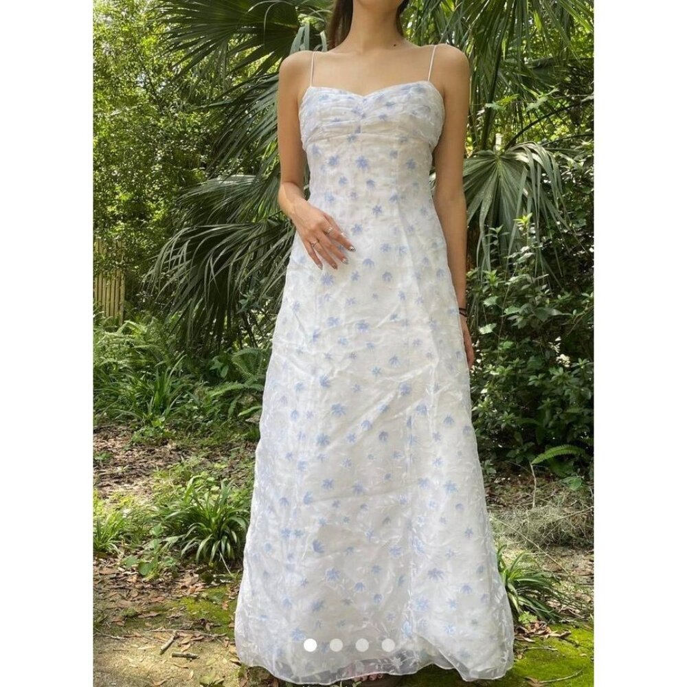 Savannah Dresses 7/8 Vintage 90s Iridescent Floral Prairie Dress Fairy Whimsical